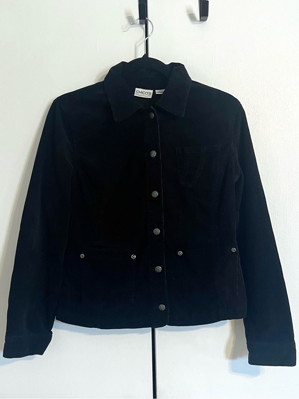 Cotton Corduroy Jacket Size S Chico’s 0 Utilitarian 90’s Grunge Cargo Chore Coat